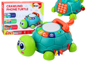 Interactive Educational Turtle Phone 6in1 Lights Sounds Green