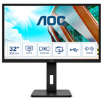 AOC Q32P2 monitor, IPS, 31.5"/32", 16:9, 2560x1440, 75Hz, pivot, USB-C, HDMI, DVI, Display port, USB