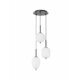 NOVA LUCE 9624078 | Lato Nova Luce visilice svjetiljka s mogućnošću skraćivanja kabla 3x E14 crno, opal