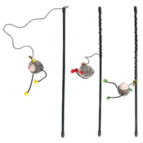 Flamingo štapić za ribolov za mačke - Mishka miš 1 komad