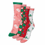 Set od 4 para ženskih viskokih čarapa Vero Moda 10274060 Hot Pink 4304838