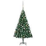Umjetno božićno drvce LED sa setom kuglica zeleno 150 cm PVC