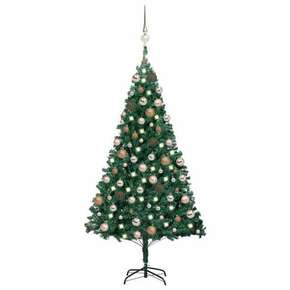 Umjetno božićno drvce LED sa setom kuglica zeleno 150 cm PVC