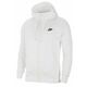 Muška sportski pulover Nike Swoosh M Club Hoodie FZ BB - white/white/black