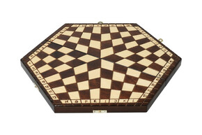 AtmoWood Drveni šah - heksagon za 3 igrača