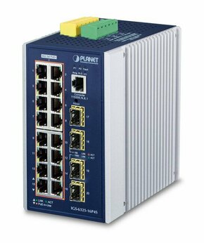 PLANET IGS-6325-16P4S mrežni prekidač Upravljano L3 Gigabit Ethernet (10/100/1000) Podrška za napajanje putem Etherneta (PoE) Aluminij