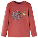 vidaXL Dječja majica s dugim rukavima tamnocrvena 104