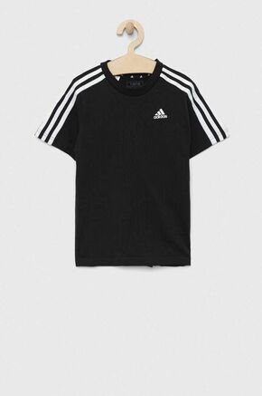Dječja pamučna majica kratkih rukava adidas U 3S boja: crna