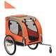 vidaXL Prikolica za bicikl za psa narančasto-smeđa