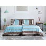 Plavo-smeđa posteljina za krevet za jednu osobu od krepa 140x200 cm Top Class – B.E.S.