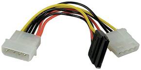 LINDY struja Y-adapter [1x 4-polni električni muški konektor ide - 1x SATA-strujna utičnica 15-polna] 0.15 m višebojna