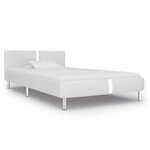 vidaXL Okvir za krevet od umjetne kože bijeli 90 x 200 cm