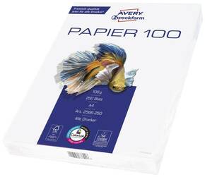 Avery-Zweckform Inkjet Paper Bright White 2566-250 250-dijelni komplet univerzalni papir za pisače i kopiranje DIN A4 100 g/m² 250 list jarko-bijela