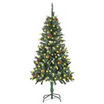 vidaXL Umjetno božićno drvce s LED svjetlima i šiškama 150 cm