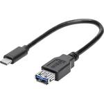 Renkforce USB kabel USB 3.2 gen. 1 (USB 3.0) USB-C™ utikač, USB-A utičnica 15.00 cm crna s otg funkcijom, pozlaćeni kontakti