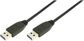 LogiLink USB 3.0 priključni kabel [1x USB 3.2 gen. 1 utikač A (USB 3.0) - 1x USB 3.2 gen. 1 utikač A (USB 3.0)] 3.00 m crna LogiLink USB kabel USB 3.2 gen. 1 (USB 3.0) USB-A utikač