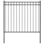 vidaXL Vrtna ograda čelična 1,7 x 1,5 m crna