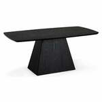 Crni blagovaonski stol s pločom stola u dekoru hrasta 90x180 cm Star – Furnhouse