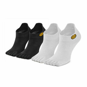 Set od 2 para unisex niskih čarapa Vibram Fivefingers No Show S15N12P White/Black