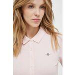 Pamučna polo majica Gant boja: ružičasta - roza. Polo majica iz kolekcije Gant izrađena od tankog, elastičnog pletiva. Model od prozračnog, pamučnog materijala.