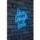 Ukrasna plastična LED rasvjeta, Live Laugh Love - Blue