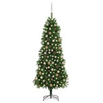 vidaXL Umjetno božićno drvce LED sa setom kuglica 240 cm zeleno