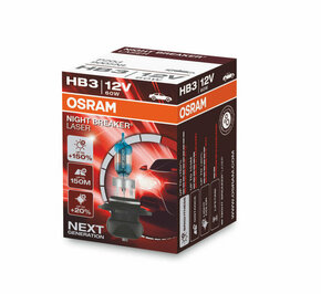 Osram Night Breaker Laser 12V - do 150% više svjetla - do 20% bjelije (3700K)Osram Night Breaker Laser 12V - up to 150% more light - up to 20% - HB3 HB3-NBL2-1