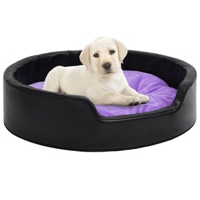 VidaXL Krevet za pse crno-ljubičasti 99x89x21 cm pliš i umjetna koža