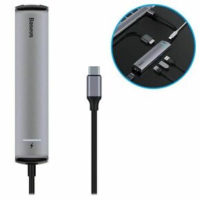 Adapter HUB 6u1 BASEUS USB-C u 3x USB 3.0 + HDMI + RJ45 + USB-C PD