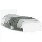 Okvir za krevet s uzglavljem i LED svjetlima bijeli 75x190 cm