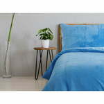 Plava posteljina za krevet za jednu osobu od mikropliša 140x200 cm Uni – B.E.S.