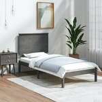 Okvir za krevet od masivne borovine sivi 90 x 200 cm