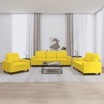 3-dijelni set sofa svjetložuti od tkanine