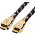 Roline HDMI priključni kabel HDMI A utikač, HDMI A utikač 2.00 m crna/zlatna 11.04.5691 dvostruko zaštićen HDMI kabel