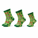 Set od 3 para unisex visokih čarapa Rainbow Socks Xmas Balls Zelena