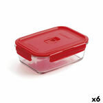 Hermetička Kutija za Ručak Luminarc Pure Box Crvena 16 x 11 cm 820 ml Staklo (6 kom.) , 3192 g
