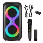 MANTA ERIS Karaoke Set, 100W, Bluetooth, RGB, Daljinski i Bežični Mikrofon – SPK0401B100
