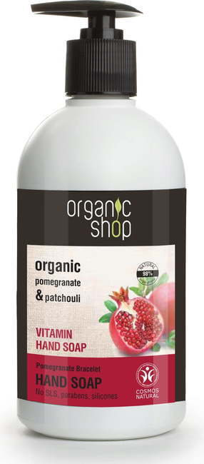 Organic Shop Pomegranate &amp; Patchouli tekući sapun za njegu ruku s pumpicom 500 ml