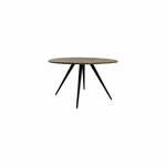 Crni/tamno smeđi okrugao blagovaonski stol s pločom stola od bagrema ø 120 cm Turi – Light &amp; Living