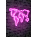 Ukrasna plastična LED rasvjeta, World Map - Pink
