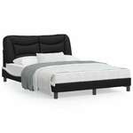 Okvir kreveta s uzglavljem crno-bijeli 140x190 cm umjetna koža