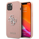 Guess GUHCP13SSA4GSPI Apple iPhone 13 mini pink hardcase Saffiano 4G Metal Logo