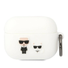 Karl Lagerfeld KLACAPSILKCW Apple AirPods Pro cover white Silicone Karl &amp; Choupette