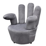vidaXL Siva baršunasta stolica u obliku ruke