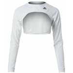 Ženska majica dugih rukava Adidas W Tennis Shrug HEAT.RDY - white/copper metalic
