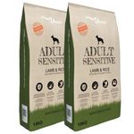 vidaXL Premium suha hrana za pse Adult Sensitive Lamb &amp; Rice 2 kom 30 kg