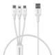 USB kabel Romoss CB251V 3u1 USB-C / Lightning / Micro 3.5A 1.2m (bijeli)