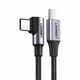 Ugreen kutni kabel USB tipa C - USB tip C Power Delivery 60 W 20 V 3 A 2 m crno-sivi kabel