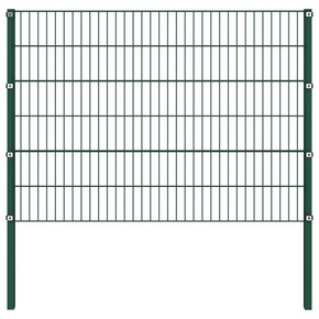 VidaXL Panel za ogradu sa stupovima željezni 1