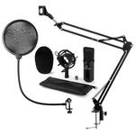 Auna Auna CM001B mikrofonski set V4, crni, XLR kondenzatorski mikrofon, nosač mikrofona, pop filter